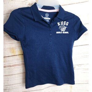 Wonder Nation S/CH(6-6X) Blue Kuss Middle School Logo Kids Polo Shirt